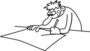 Illustrasjon av et menneske som skriver