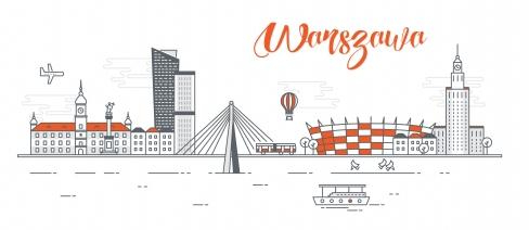 llustrasjon av byen Warszawa.