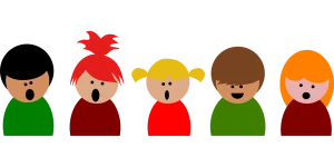 Illustrasjon av barn som synger