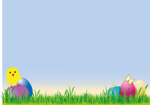 illustrasjon av påskekylling og egg