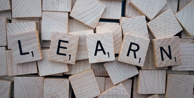 Bilde av klosser av tre med bokstavene LEARN på
