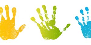 Malt håndtrykk i flere farger