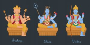 Tre hovedguder i hinduismen Brahma Shiva Vishnu Adobe Stock Богдан Скрипник