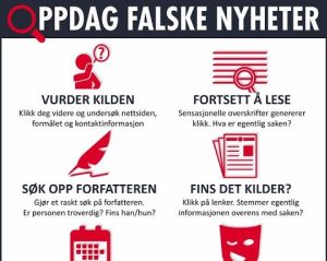 Plakater om kildekritikk på flere språk