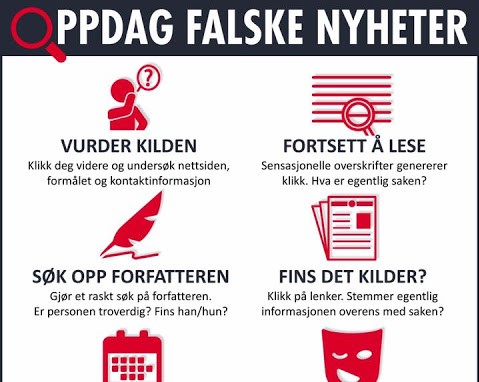Plakater om kildekritikk på flere språk
