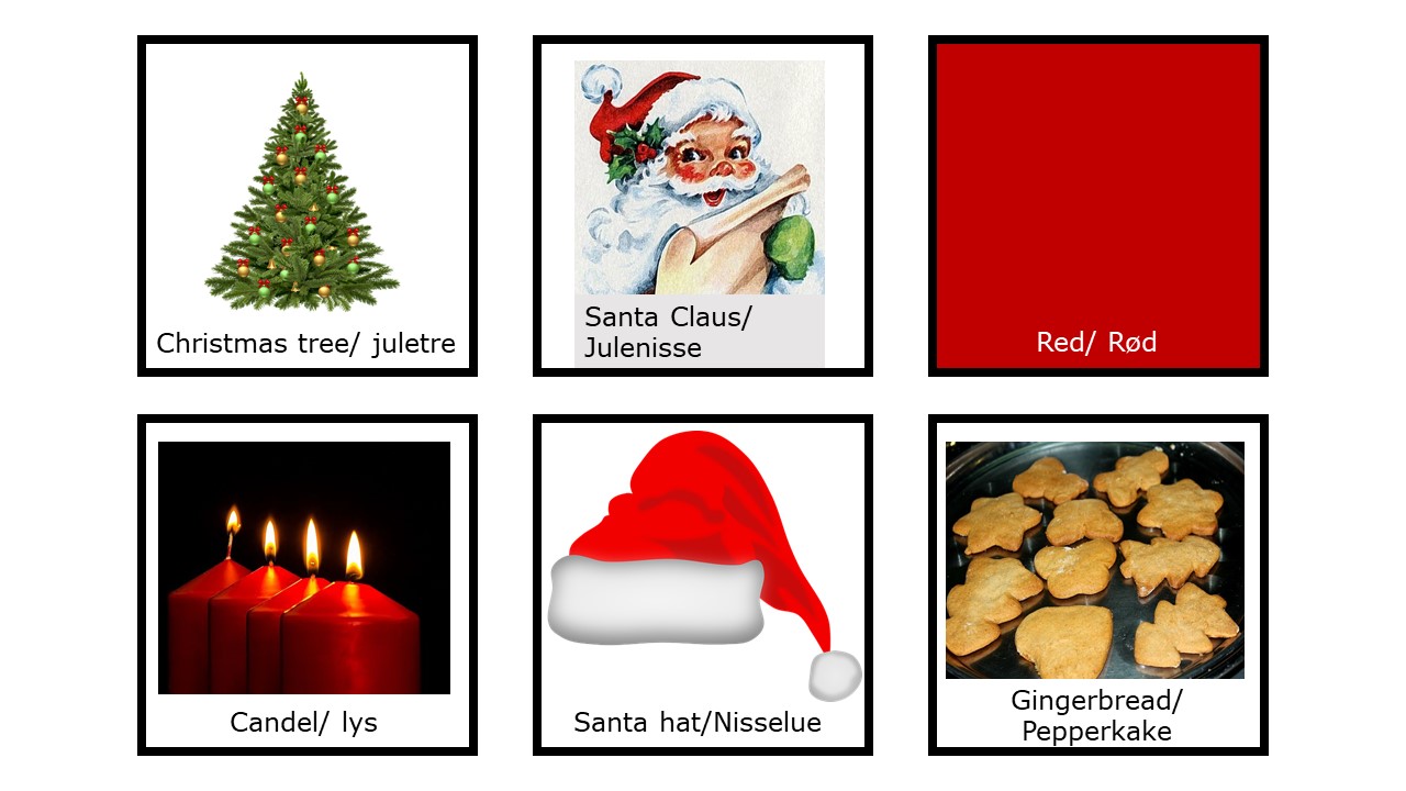 Bilde av en spilleplate i et memoryspill om jul