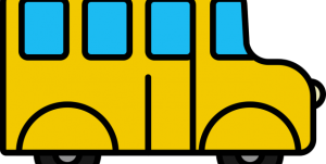 Illustrasjon av en gul buss