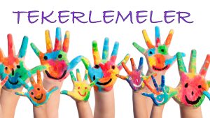 Hender i regnbuefarger med smileansikter Romolo Tavani