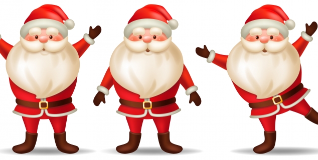 Tegning av tre nisser som danser