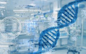 illustrasjon av gentechnologi og dna