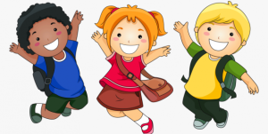 barna går på skolen igjen