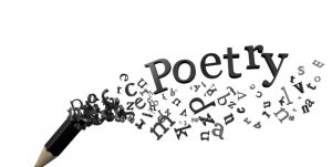 Abstrakt fremstilling av ordet "Poetry"