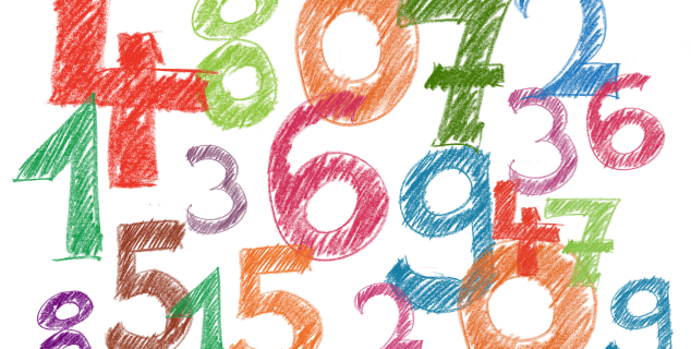 illustrasjon av ulike tall med forskjellig farge